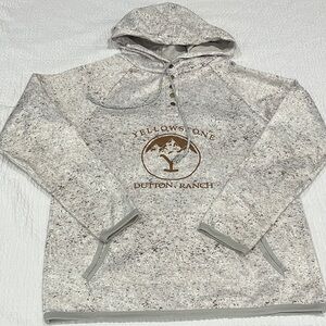 Gray Hooded Sweatshirt with Yellowstone Dutton Ranch Logo